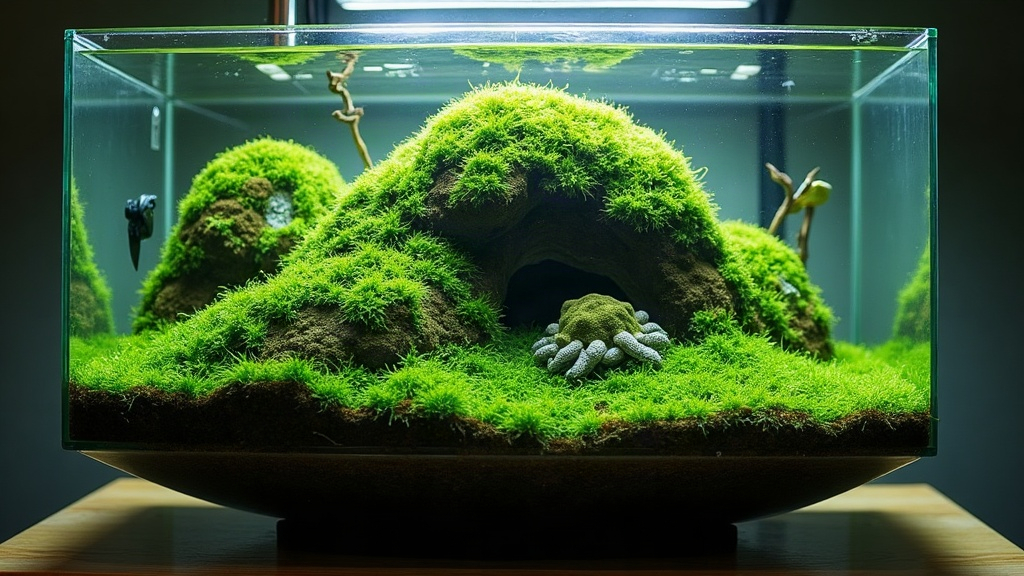 Floating Island Paludarium for Vampire Crabs with Moss
